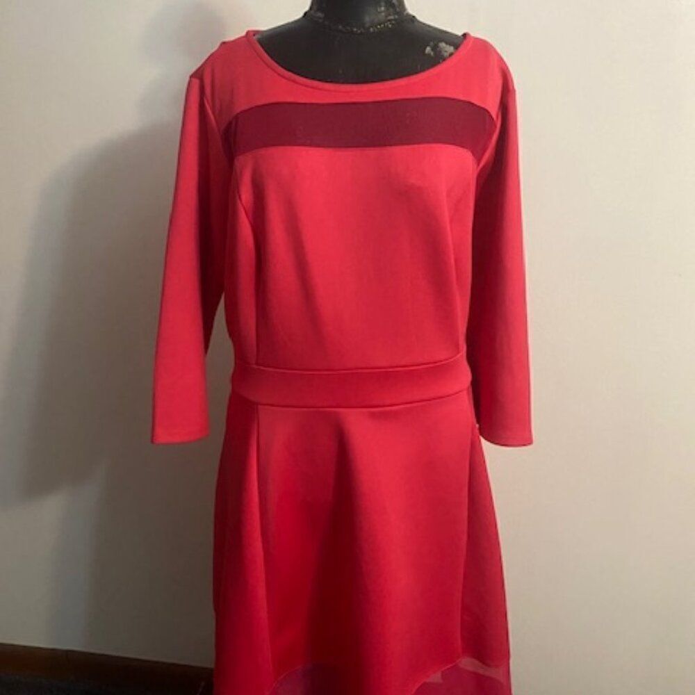 Lane Bryant Pink Fit & Flare with Mesh in bodice & bottom of dress, size 26/28